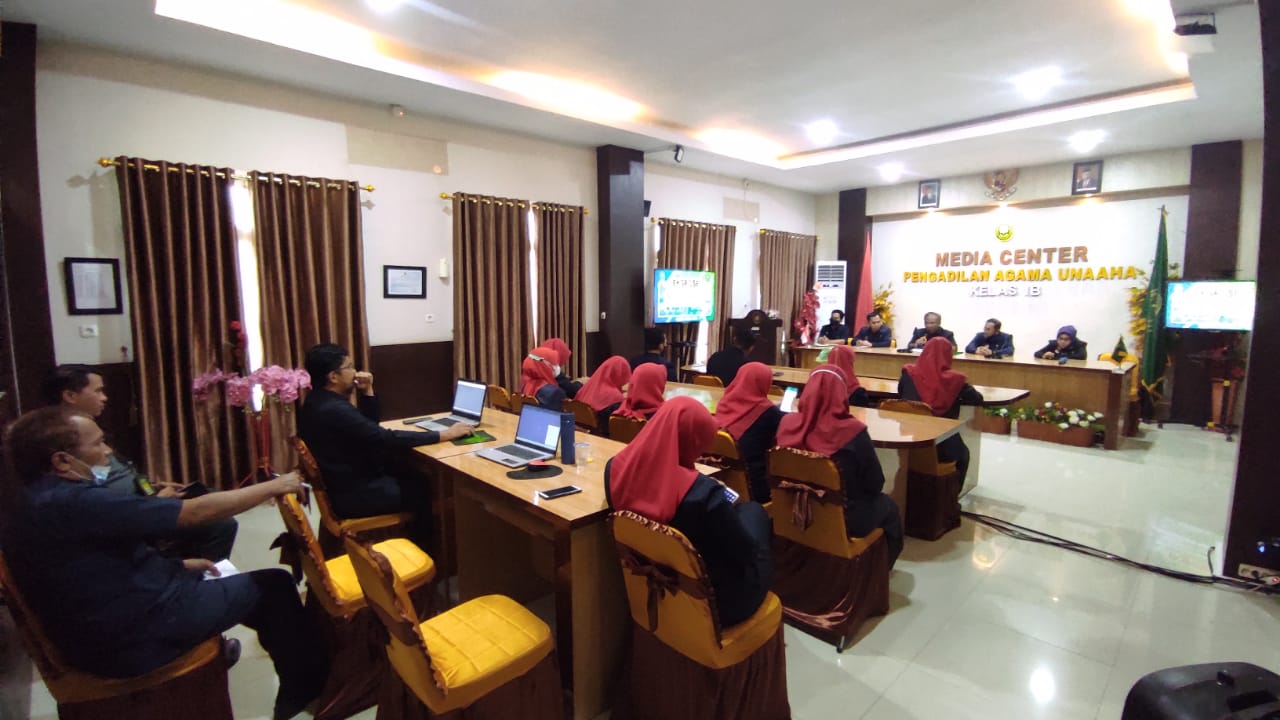 Ketgam. Aparatur Pengadilan Agama Unaaha mengikuti ekspose hasil Pengawasan dan Pembinaan